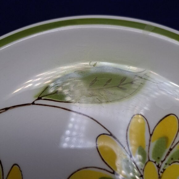 Mikasa Tampa Stone Salad Plate Yellow Green Floral Design Japan - Picture 3 of 8